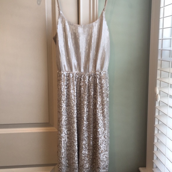 A beautiful silver/ white textured dress! - Picture 1 of 5